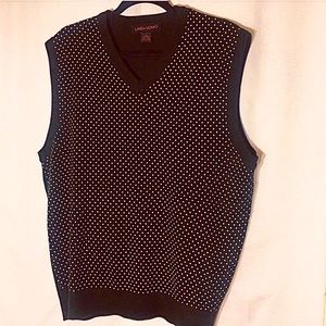 LINEA UOMO Mens Sweater Vest Polka Dot Size XL Purple/White